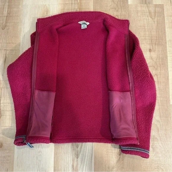 L.L. Bean Magenta Pink Sherpa Fleece Jacket - Picture 3 of 7